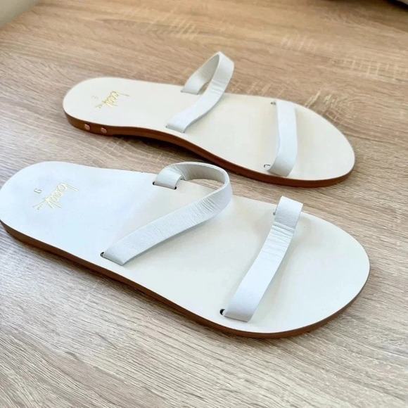 New Anthropologie Beek Tweety Slide Sandals Shoes Flats Leather White Womens 9 - Picture 2 of 10